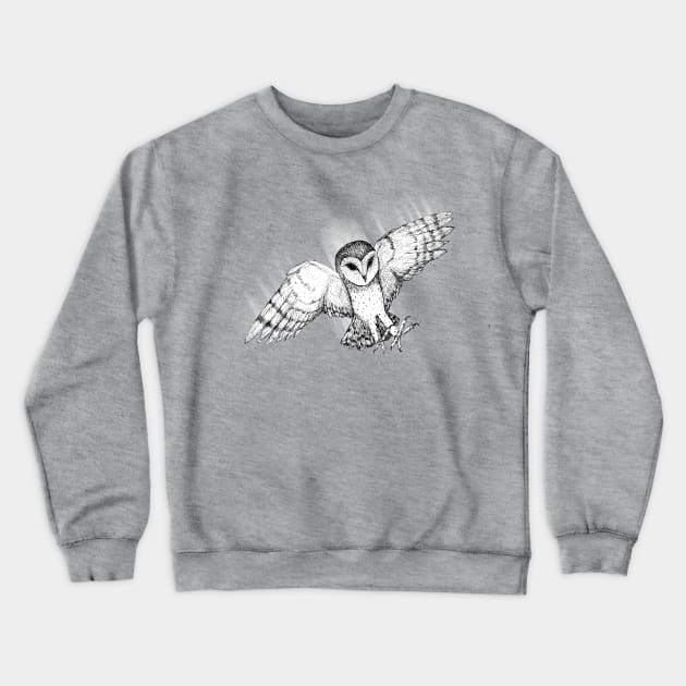 Attacking barn owl Crewneck Sweatshirt by Bwiselizzy